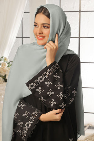 Lilac Leaf Petal Embroidered Abaya