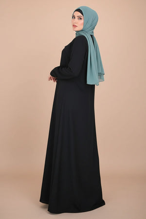 Olive Green Lapel Abaya