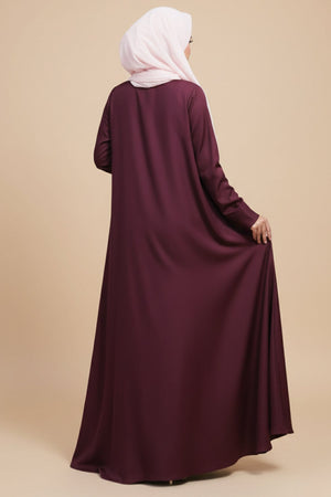 Olive Green Lapel Abaya