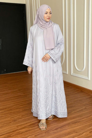 Rose Pink Embroidered Abaya