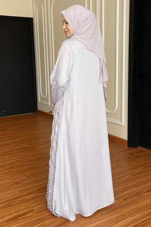 Black Leaf Petal Embroidered Abaya