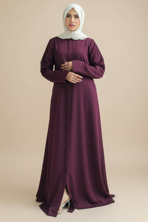 Gravel Pleated Abaya