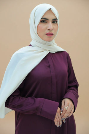 Gravel Pleated Abaya