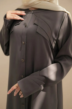 Black Lapel Abaya
