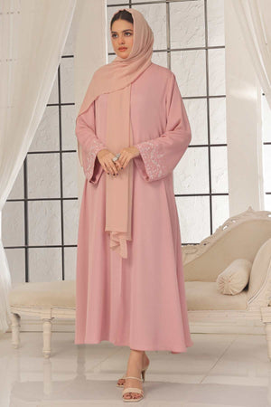 Sky Blue Beaded Abaya