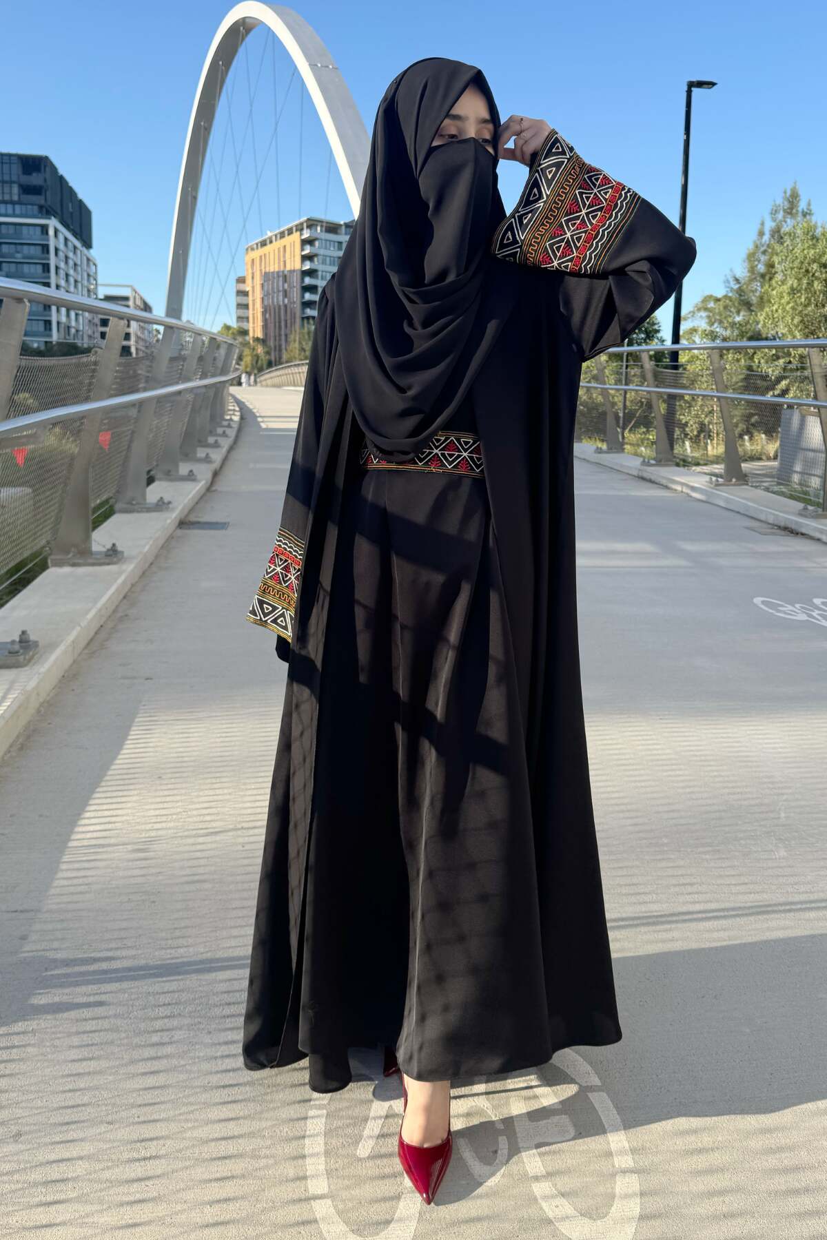 Teal Blue Kimono Abaya