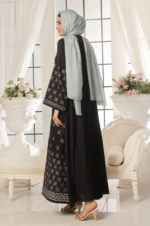 Rose Pink Embroidered Abaya