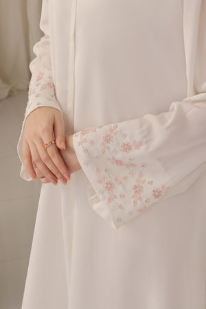 Pastel Pink Beaded Abaya