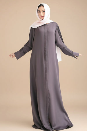 Mauve Pleated Abaya