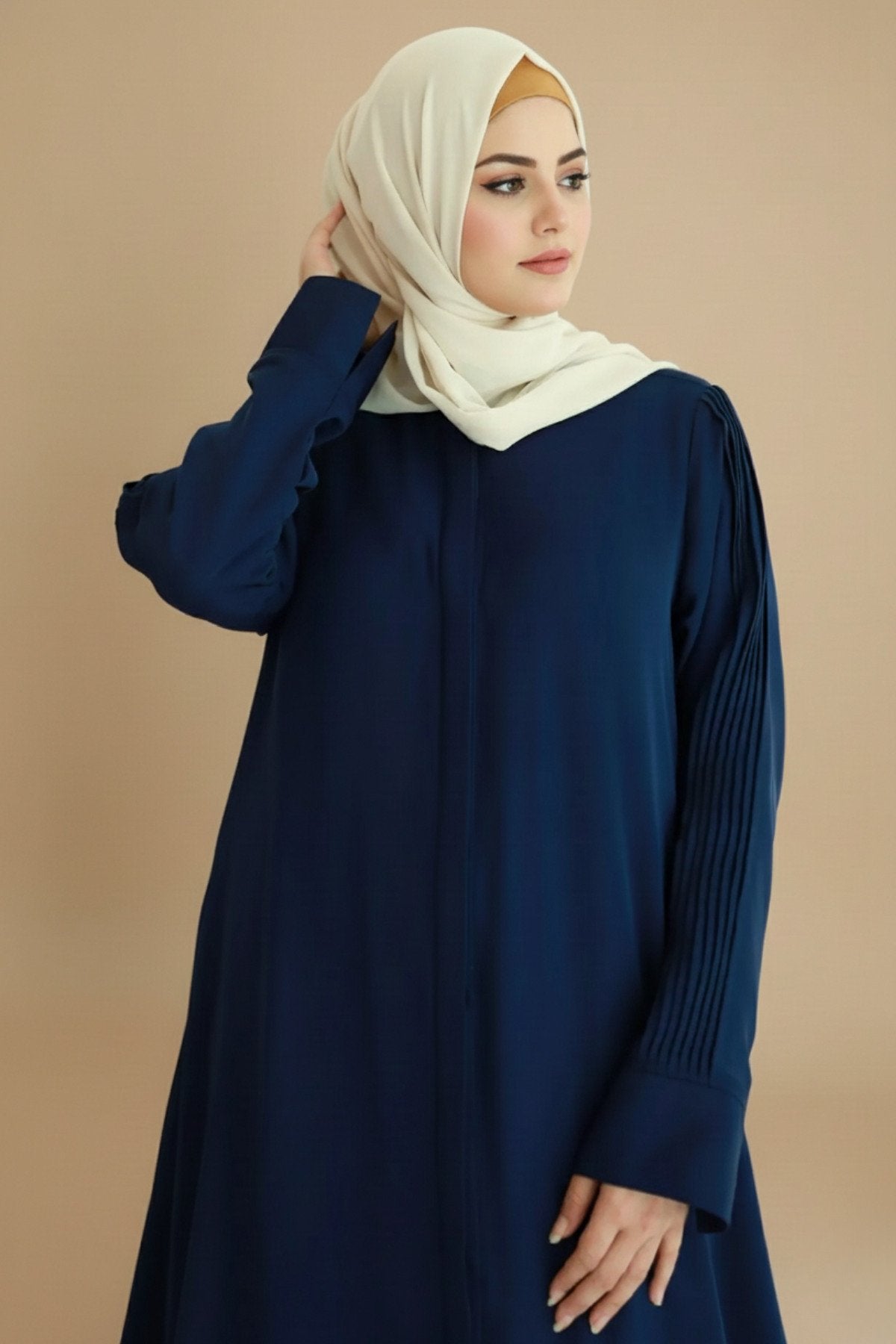 Mauve Pleated Abaya