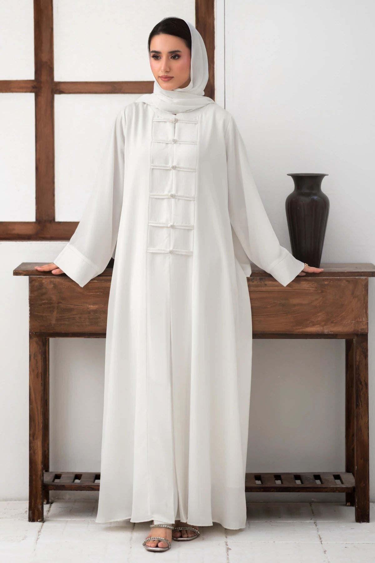Luxury White Abaya