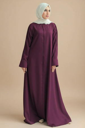 Gulf Blue Pleated Abaya