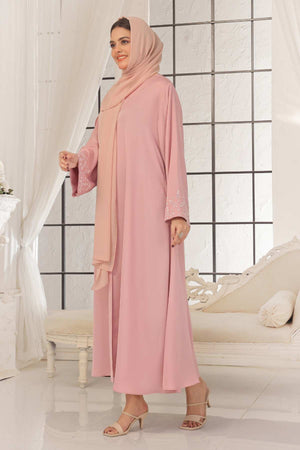 Sky Blue Beaded Abaya