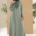 Sage Green Embroidered Abaya