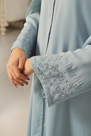 Pastel Pink Beaded Abaya