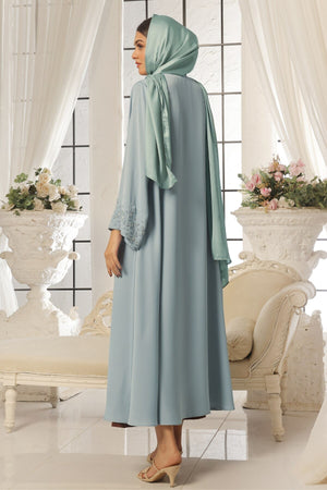 Pastel Pink Beaded Abaya